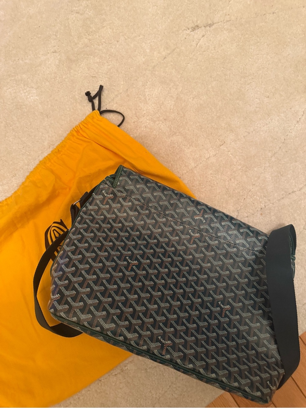 Goyard Black & Green Messenger Bag - Men Shorts Category Listing